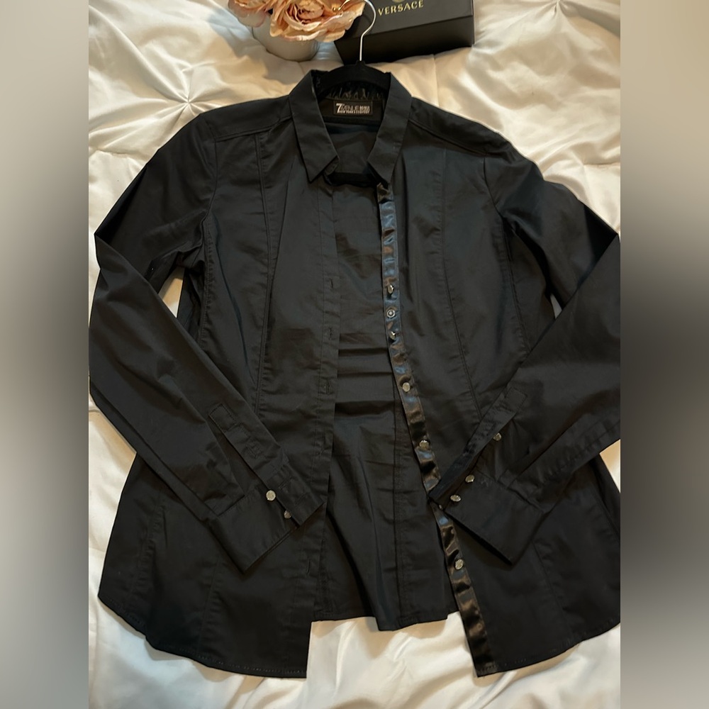 Women's Black Button Down Shirt